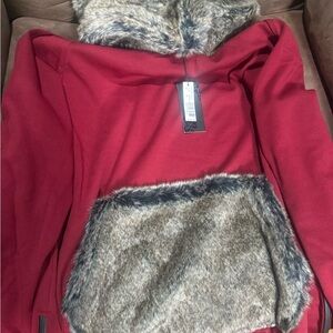 Riflessi red  Faux-Fur Trim Hoodie